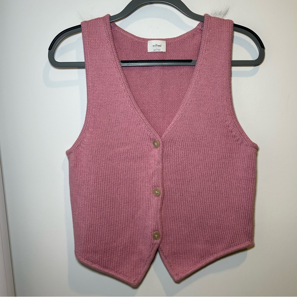 Aritzia Wilfred Signet Vest in Tart Pink Size Large - Picture 4 of 8